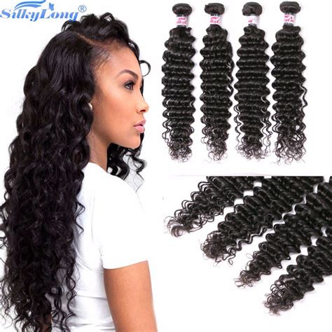 4 Bundles Indian Deep Wave Virgin Hair Raw Indian Hair Bundles 7a Curly