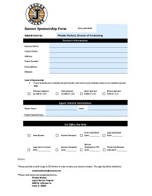 Banner Sponsorship Form Fill Online Printable Fillable Blank