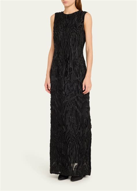 Lafayette 148 New York Fringed Jacquard Column Gown - Bergdorf Goodman