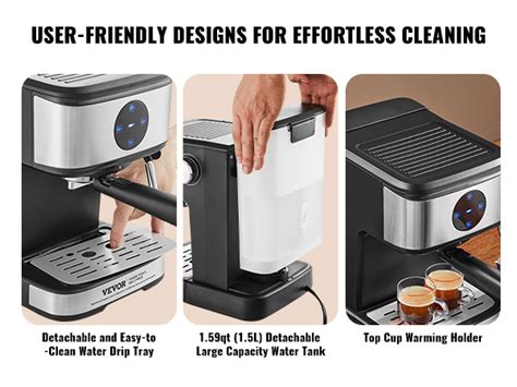 Vevor Espresso Machine Bar Coffee And Espresso Maker With Milk