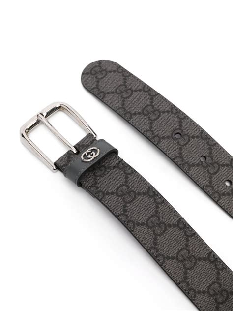 Gucci GG Supreme Canvas Belt Grey FARFETCH UK