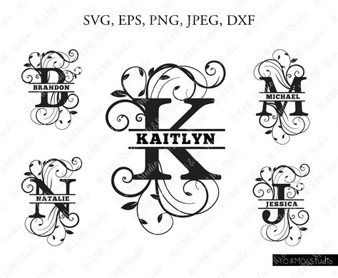 Monogram Svg Monogram Alphabet Svg Monogram Clipart Etsy