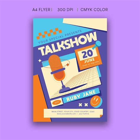 Premium Vector | Talk show flyer