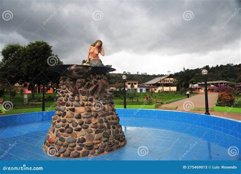 Tarapoto Peru City El Sauce Sculpture In A Water Fountain Of A Sitting