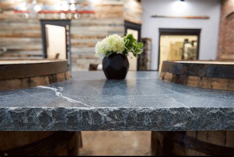 Soapstone With Stacked Chiseled Edge Soapstone Countertops