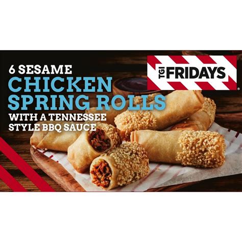 Tgi Fridays Sesame Chicken Spring Rolls With A Tennessee Style Bbq