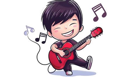 A cartoon cute Musician drawing | Premium AI-generated image