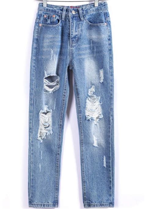 Pantalones Denim Lavado Azul Spanish Shein Sheinside