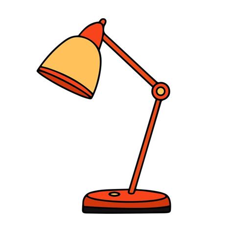 Premium Vector Desk Lamp Colored Outline Isolated On White Background