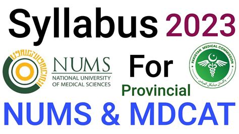 Mdcat Syllabus Announced Pmc Latest News Nums Syllabus Mdcat