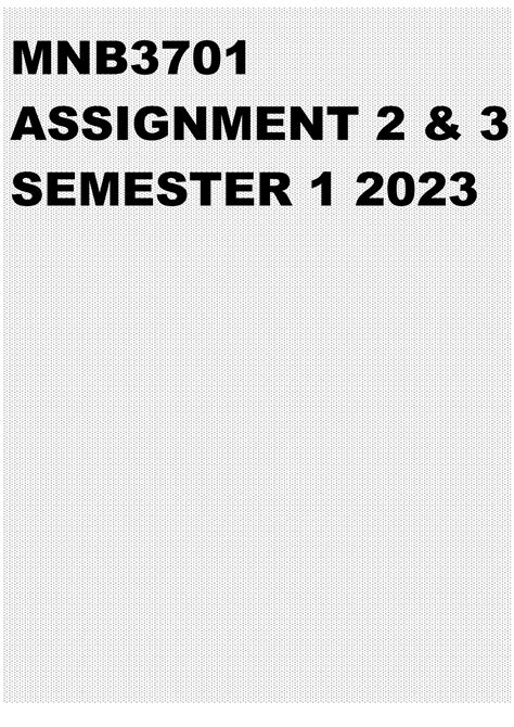 Solution Mnb Assignment And Semester F Studypool