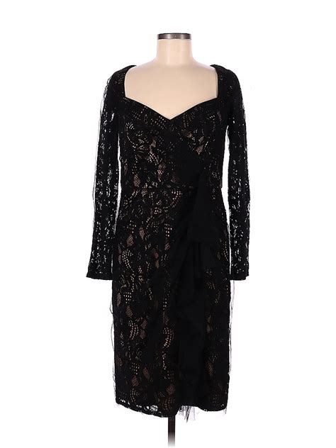 Tadashi Shoji Solid Black Cocktail Dress Size 8 80 Off Thredup