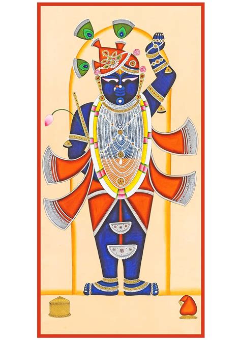 Braj Art Gallery Large Pichwai Painting Print Shrinathji Darshan Size