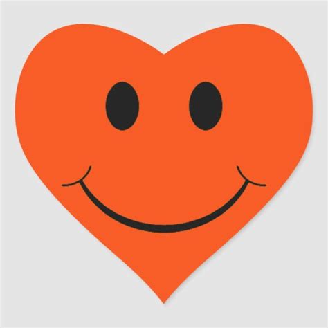 Brighten Your Day with Orange Heart Smiley Face Stickers