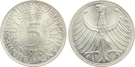 Deutschland BRD 5 Mark 1973 F Silberadler VF EF MA Shops