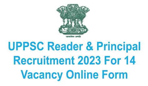 Uppsc Reader Principal Recruitment For Vacancy