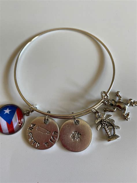 Puerto Rico Expandable Charm Bracelets Etsy