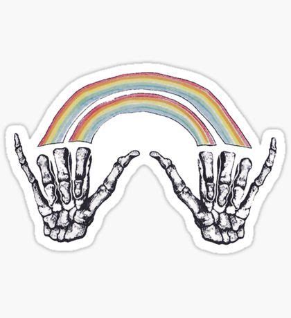 Pegatina D Louis Tomlinson Rainbow Skull Hands Tumblr Stickers Cool