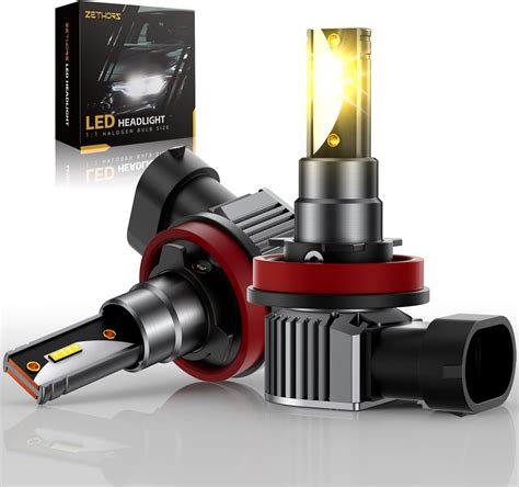 Zethors H11 Led Fog Light Bulbs 3000k Amber Yellow H11 H8 H16 Fog