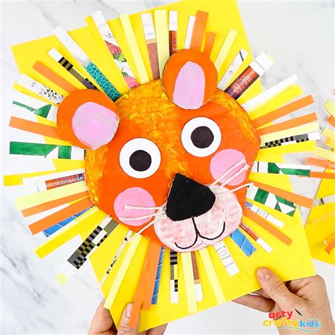 cardboard lion craft arty crafty kids