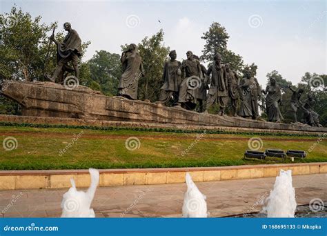 Salt March Or Dandi March Led By Gandhi On Foggy Background Editorial ...