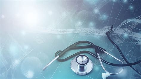 Blue Medical Illustration Stethoscope Flat Powerpoint Background For Free Download - Slidesdocs