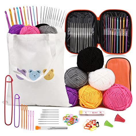 Imzay Pcs Crochet Kit Crochet Hooks Yarn Set With Crochet Hooks