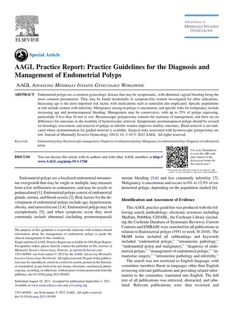 Practice Guidelines For The Diagnosis And Management Of Endometrial