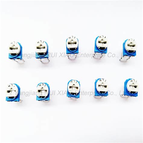 Blue And White Adjustable Resistance Potentiometer Rm Horizontal