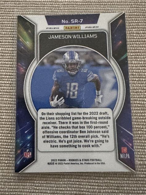 Panini Rookies Stars Stellar Rookies Red Prizm Sr Jameson