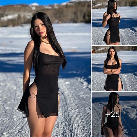 Aishah Sofey Shows Off Her Super Fit Figure In The Cold Winter At Minus