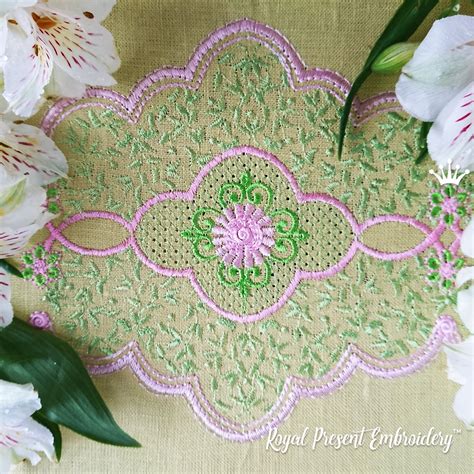 Machine Embroidery Design Oriental Lace border | Royal Present Embroidery