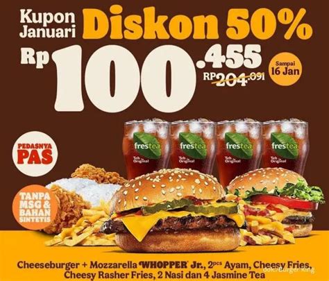 Hari Terakhir Promo Burger King Weekend Ada Kupon Januari Hemat