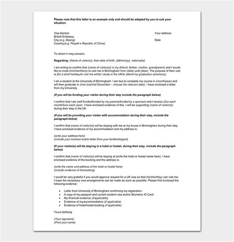 Letter Of Support For Immigration Template And Sample Letters