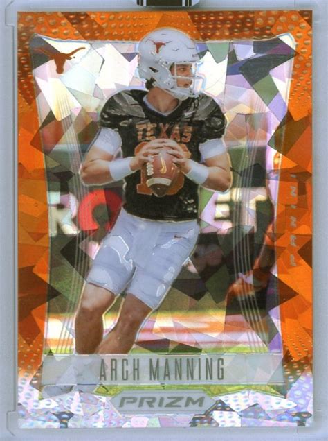 ARCH MANNING - 2023 Football Panini Prizm Orange Cracked Ice Rookie 17 ...