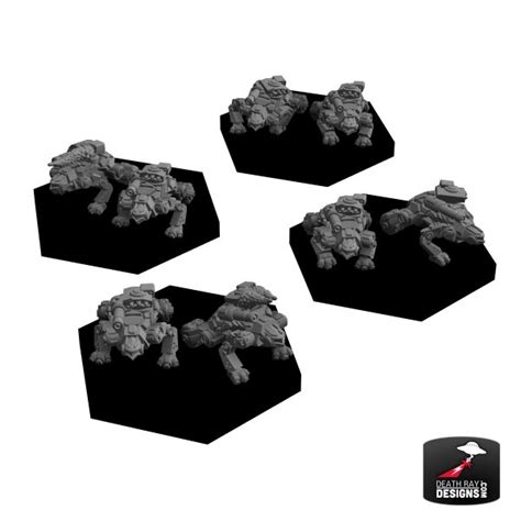 Solar Shift Hingeback Battlearmor Platoon 4 Pack Death Ray Designs Tabletop Miniatures