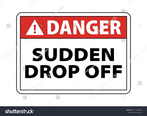 Danger Sudden Drop Off Sign And Symbol Vector Royalty Free Stock