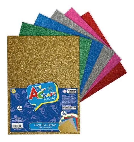 Set Goma Eva 20x30 Glitter Adhesiva Cuotas sin interés