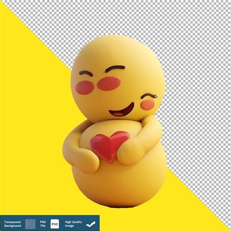 Emoji abraçando outro emoji amor fundo transparente png psd PSD