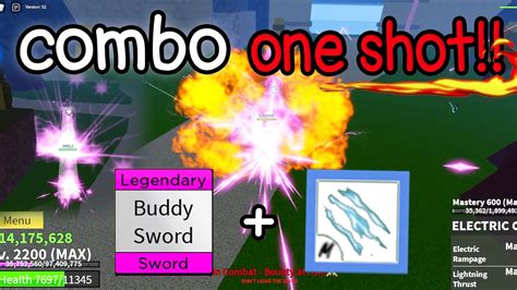 🌊buddy Sword One Shot Combo Blox Fruits Youtube