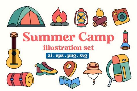 Summer Camp Illustration Svg Png Graphic By Tempcraft · Creative Fabrica