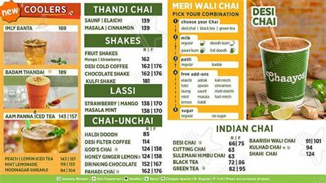 Menu At Chaayos Cafe Indiranagar Bengaluru 789b