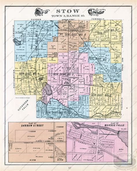 1891 Map of Cuyahoga Falls, Northampton, Stow – Cuyahoga Falls History