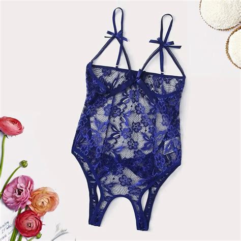 Sem Costas Aberto Teddy Arco Virilha Oco Lingerie Feminino Renda Macac