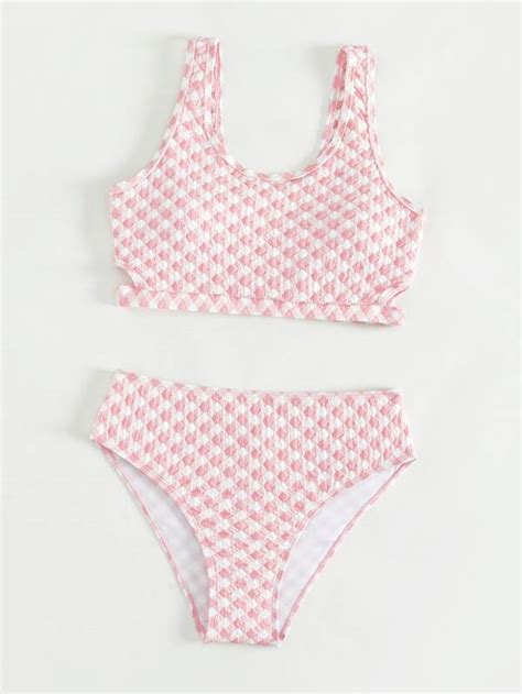 Shein Fille Adolescente Bikini Carreaux Mode En Ligne Shein France