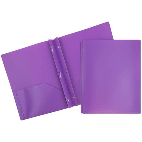 Dunwell Colored Plastic Folder With Pockets And Prongs (Assorted Colors ...