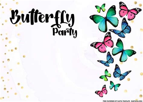 Free Download Butterfly Party Invitation Bagvania