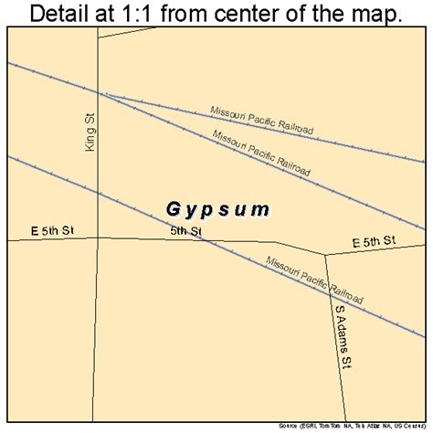 Gypsum Kansas Street Map 2029250