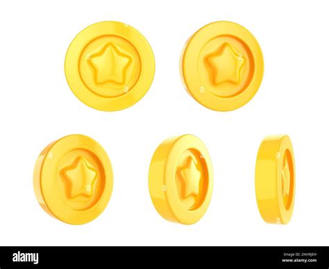 Coin rotation set to animation. Cartoon gold coins 3D illustration ...