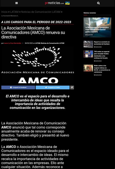 Prnoticias La Asociaci N Mexicana De Comunicadores Amco Renueva Su